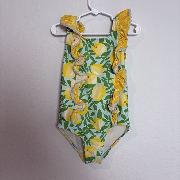 Matilda Jane Cool One Piece Floral 6 Girl Yellow Lemon Summer beach vacation - Picture 1 of 7